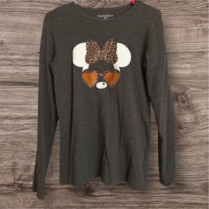 Ellen Tracy Charcoal Long Sleeve Minnie mouse design